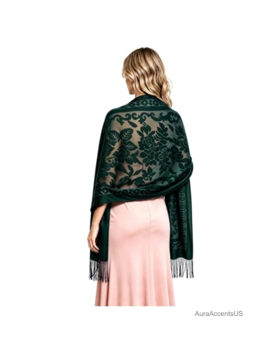 Women Lace Velvet Shawl Wrap Evening Bridesmaid Scarf Fringe